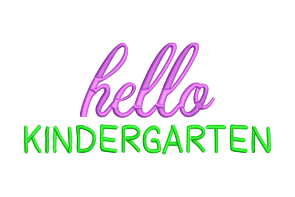 Hello Kindergarten: A Charming Embroidery Design
