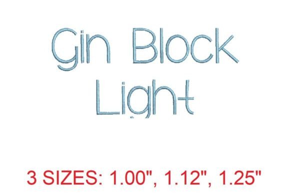 Review: Gin Block Light Embroidery Font